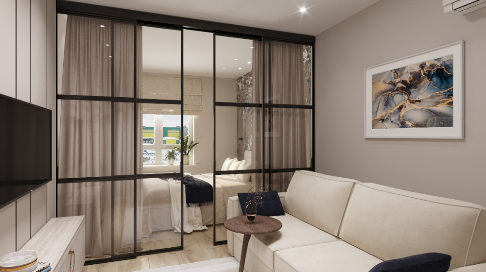 Как превратить двухкомнатную квартиру в стильный оазис с сине-бежевой палитрой