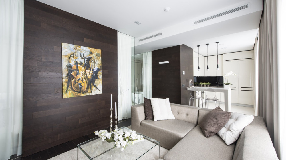 Как превратить двухкомнатную квартиру в идеальное семейное гнездо в стиле контемпорари